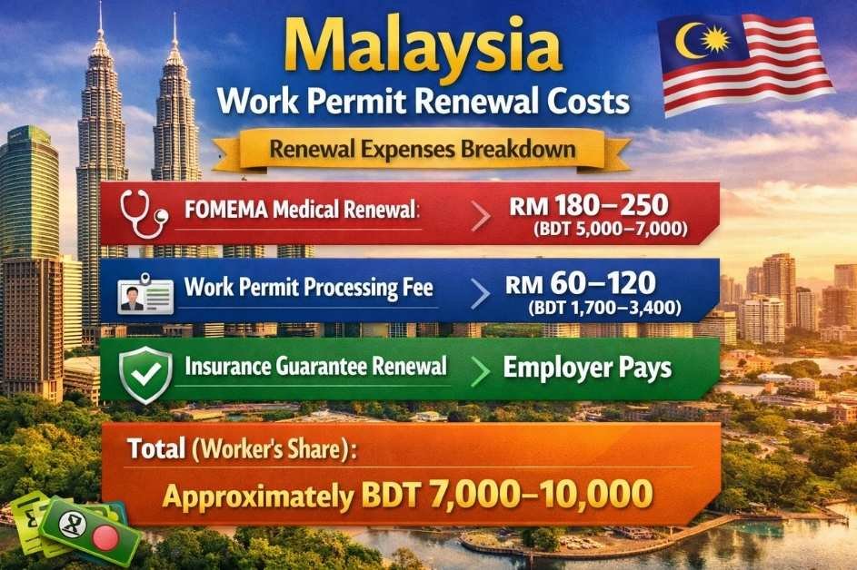 Malaysia Work Permit Renew Costs
